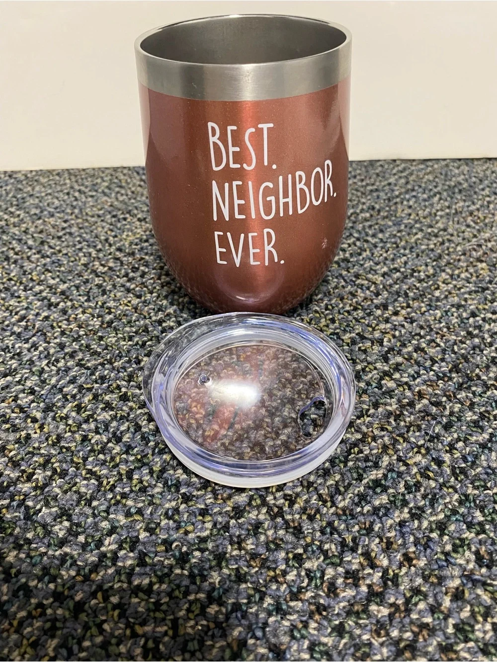 Best. Neighbor. Ever. Insulated Tumbler - Brown with Silver Trim